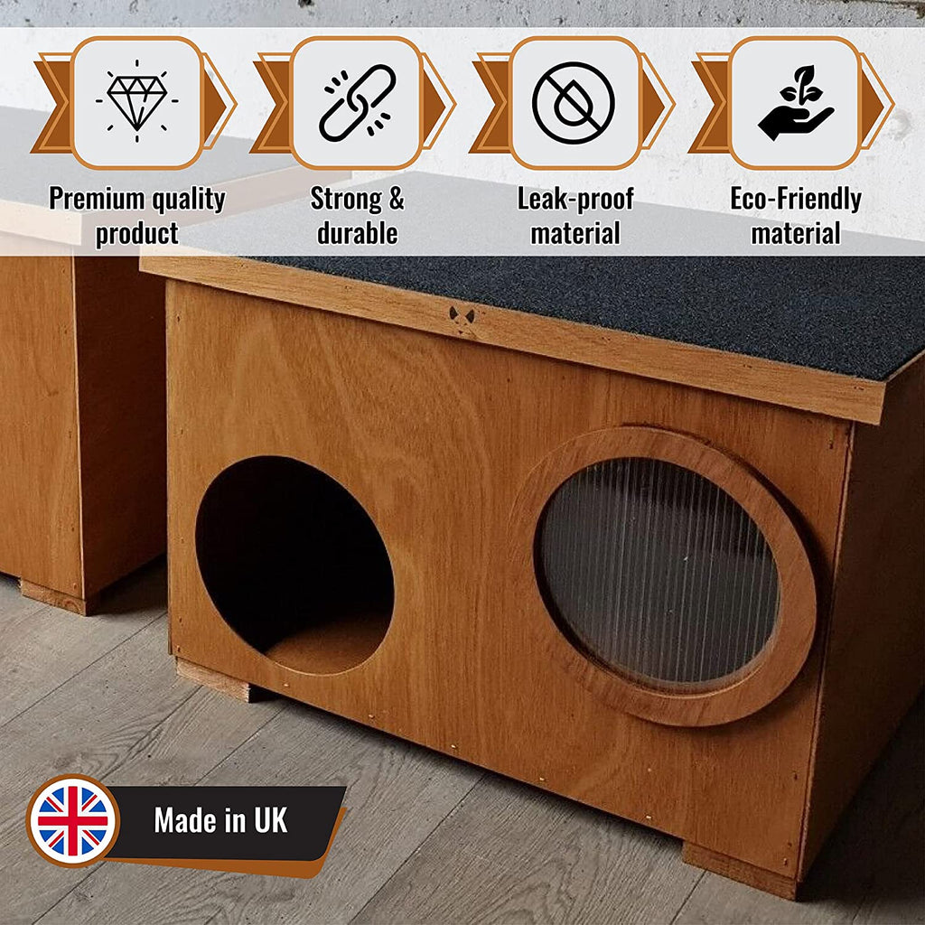 Wooden ,wildlife home, Stylish design, Scratch-resistant, Portable Pet Furniture ,outdoor cat shelter , Multi-level , Made in UK , Indoor Cat House, hedgehog house , gardenwildlife , garden wildlife , Garden Shelter ,Garden House , Free shipping, Eco-friendly ,Easy assembly, Customizable ,cat tray