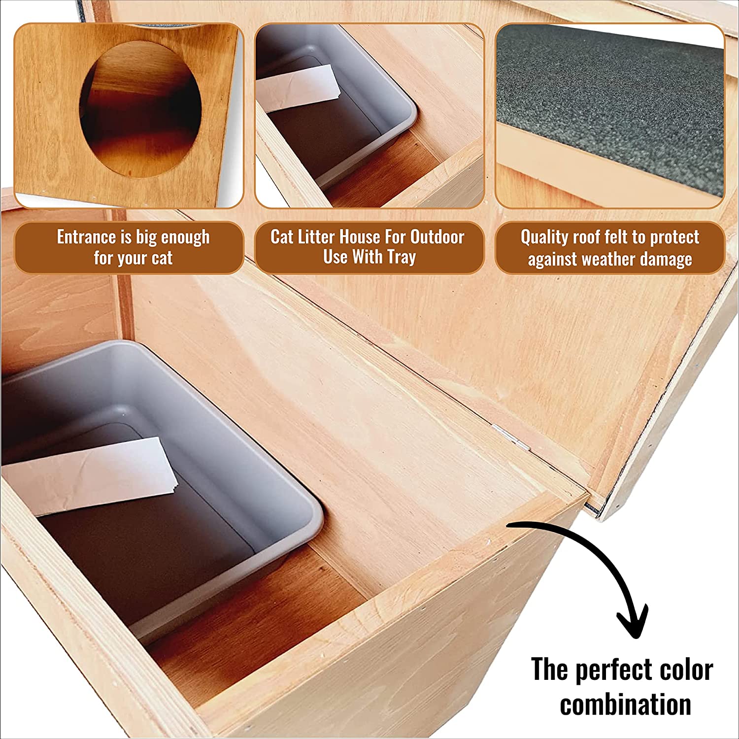 Cat Litter House For Outdoor Use With Tray – Dingo